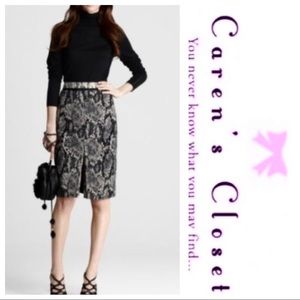 Tahari Leopard Print Double Slit Pencil Skirt